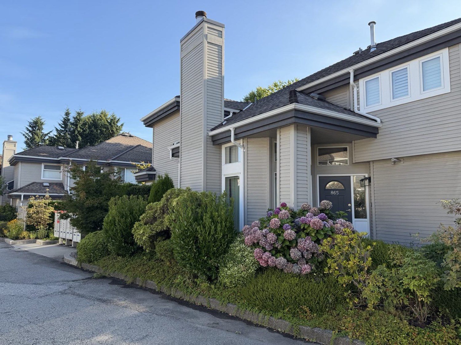 Townhome entry with painted trim